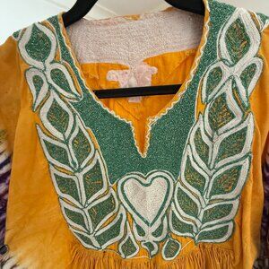 Vintage Hand-Embroidered Silk Caftan